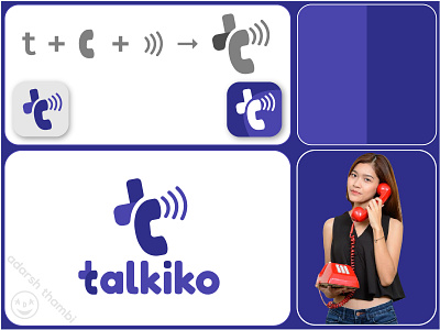 Logo design for Talkiko app. app icon app icon design app logo branding chat chatting app logo logo designer personal support phone logo t icon t logo telephone