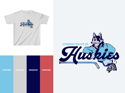 Husky Hockey Logo Design character design design graphic design illustration procreate tshirt