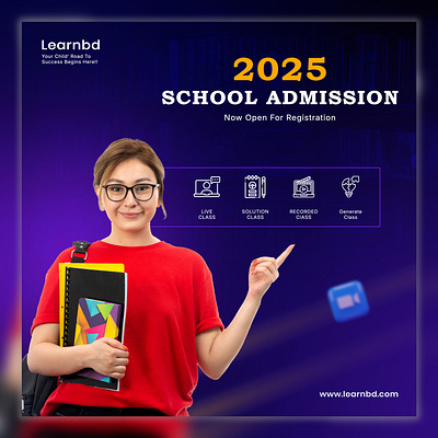 Social media post design for school Admission banner design graphic design poster school social media