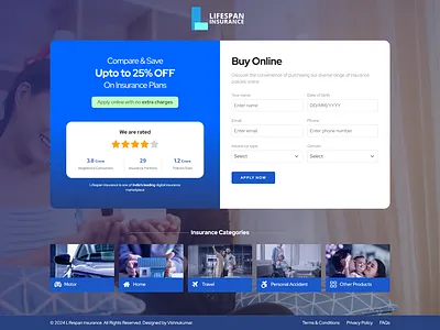 Life Span Insurance | Landing Page Design ui