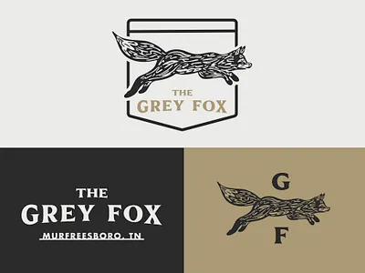 The Grey Fox - Airbnb Branding airbnb badge branding cabin design fox grey fox illustration logo design modern typography vacation