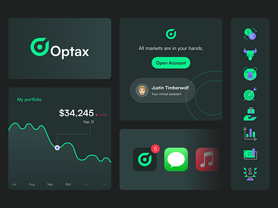 Optax app branding clean finance icon ui