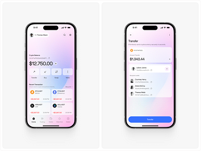 Crypto Wallet Mobile App banking blockchain btc crypto banking crypto exchange crypto trading crypto wallet finance app finance mobile app fintech gradient ios app mobile mobile app mobile apps mobile ui transfer ui ui design ux