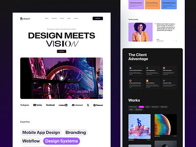 Vision Agency benefits branding conecpt hero design hero section ui ui design ui ux design ux design website website deisgn works