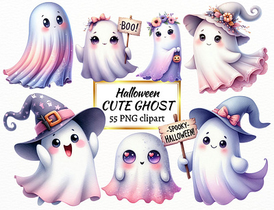 Halloween Cute Ghost - Ideal for card making