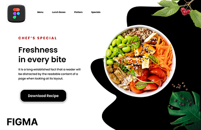 Food landing Page 3d animation graphic design logo motion graphics ui