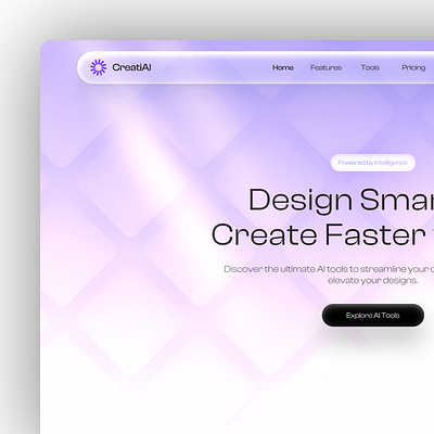 CreatiAI: Design Assistant 3d ai animation app artifical intelligence assistant clean design hero identity interface minimal motion graphics procedural product smart ui ux webdesign