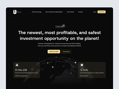 Portfoliobuyers dark mode design data visualization financial design financialanalyticsui fintechwebdesign investmentdashboardui modern finance ui portfolio marketplace startup website tradingexperiencedesign ui ux