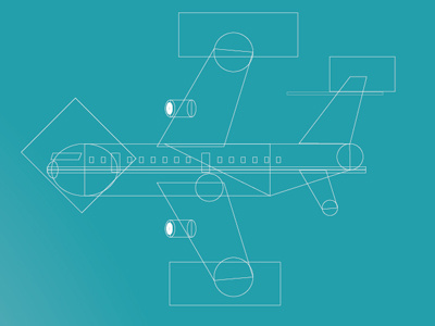 Airplane 2d ai illustration vector wireframes