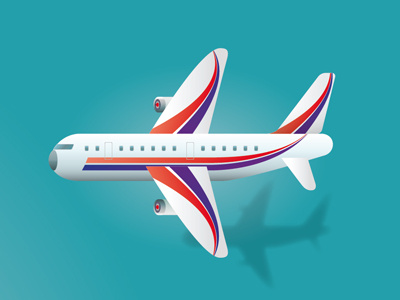 Airplane02 2d ai illustration vector