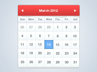 Calender 2012 calender clean free freebies march modern psd time ui