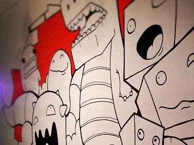 UNGAtoys wallpaiting characters illustration pixelkaiju wallpainting