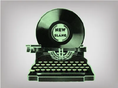 New Slang band identity illustration logo music new slang records retro typewriter vintage