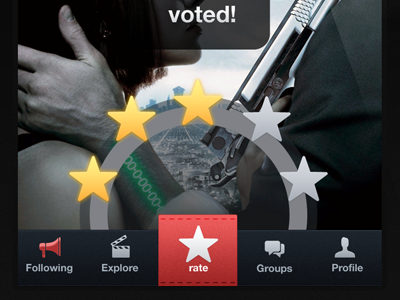Rate cinema iphone movie rate rating social ui