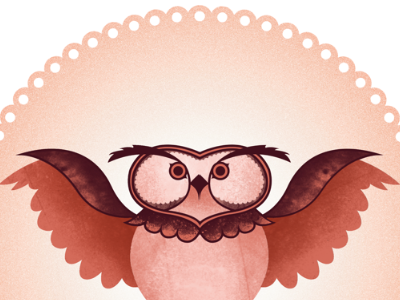 Pink Owl bird illustration owl pink