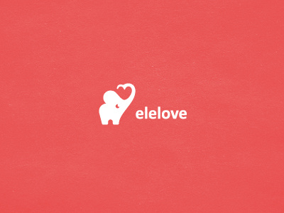 Elelove mark + typeface brand elephant logo mark symbol