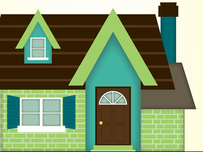 Little House cottage digital illustration house