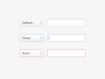 Form Element States error focus form elements input select