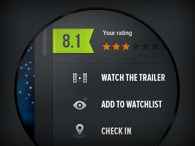 IMDB unofficial redesign concept dark detail icons imdb interface movie rating trailer ui user website