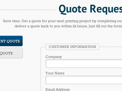 Building a Quote Request Form buttons form gradient shadows