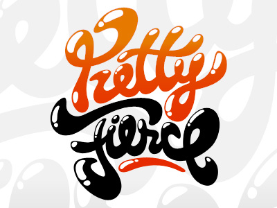 Pretty Fierce bubble fierce handmade logo pretty vector