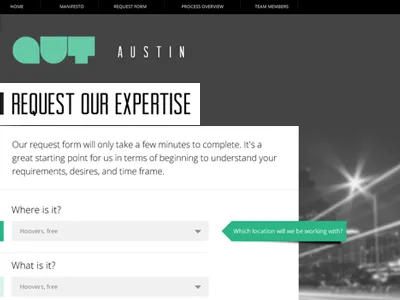 Request Form agency dark form grayscale green internal request white
