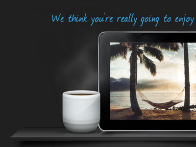 Relax coffee and ipad coffee mug enjoy ipad relax shelf