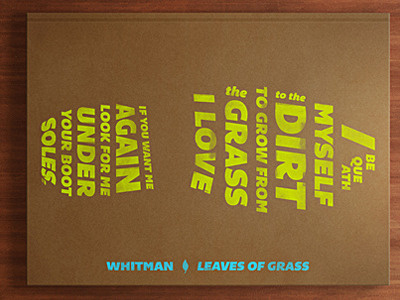 Leaves Mockup 2 book cover grunge leaves of grass typography walt whitman