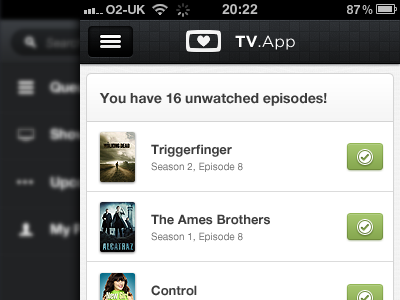 TV App iphone ui