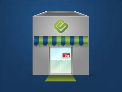 Swag Store icon skeuomorphic store storefront