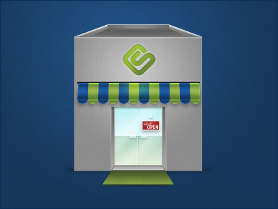 Swag Store icon skeuomorphic store storefront