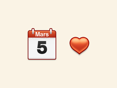 March ❤ calendar heart icon march