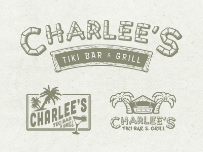 Charlee's Tiki Bar & Grill branding logo tiki