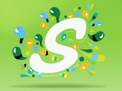 Fun color fun green identity illustration logo smiles