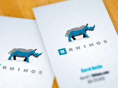 9Rhinos Business Cards cards logo pixel art pixels rhino