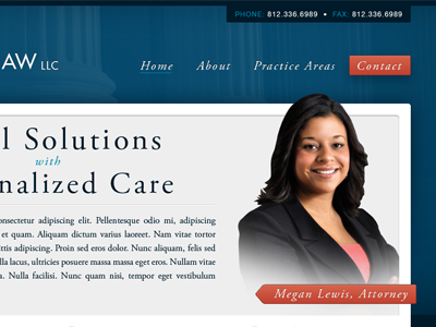 Lewis Law LLC Redesign adobe garamond pro attorney blue law lawyer red tan