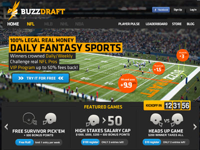 NFL Homepage sports ui