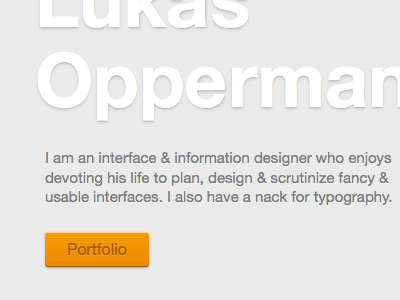 Lukas Oppermann personal page button design interface website