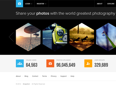 Snapshot blue clean header minimal proxima nova ui web design