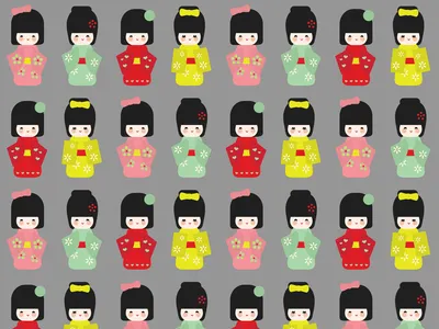 Kokeshi Pattern fun kokeshi pattern
