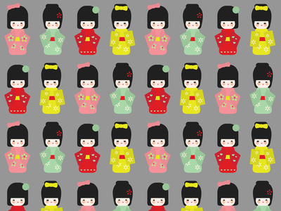 Kokeshi Pattern fun kokeshi pattern