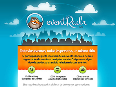 EventRadar Suscription page proposal buttons design fireworks ui web