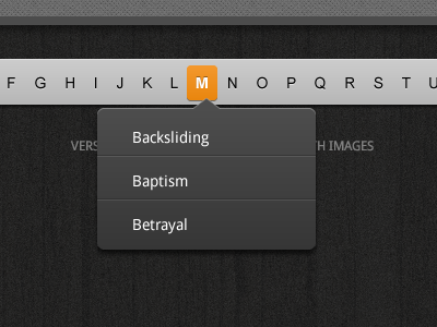 iPad Style Menu bible dropdown menu navigation