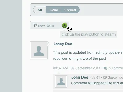 Clean stream clean interface ui ui element white
