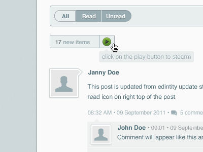 Clean stream clean interface ui ui element white