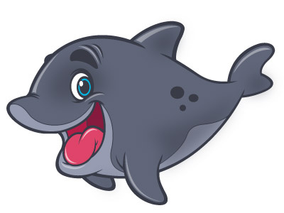 Dolphin andytoonz cartoon character character design cool cute dolphin gray grey illustration illustrator kids sea vector