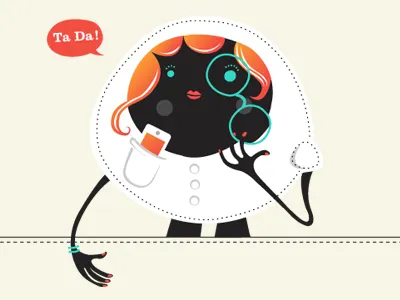 Hello Dribbble! circle colorful colors doodle eyeglasses graphic illustration lady white