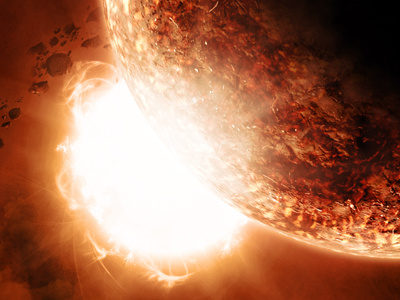 Primal Planet asteroid fire illustration planet solar star sun