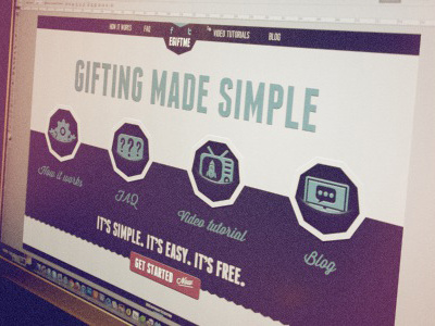 egiftme loading page buttons design egiftme loading page nonagon shape website