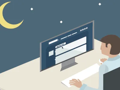 Working late animation illustration stop motion